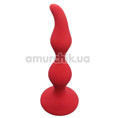 Анальная пробка Loveshop Silicone Wave Plug, красная