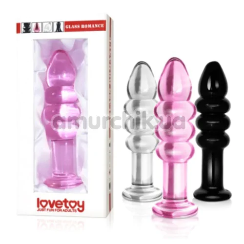 Анальна пробка Love Toy Glass Romance Dildo, прозора