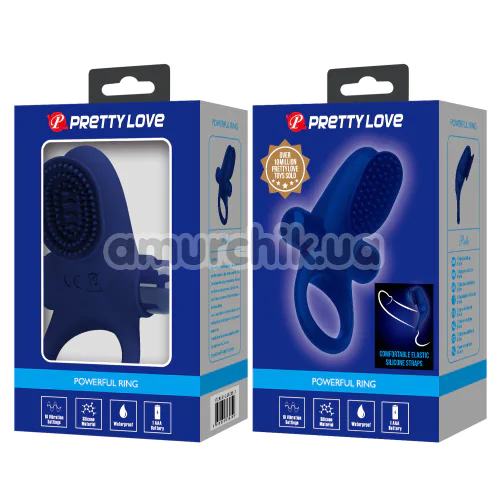 Виброкольцо для члена Pretty Love Vibrant Penis Ring II, синее
