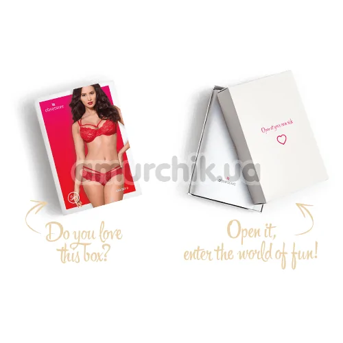 Комплект Obsessive 860-SET-1 красный: бюстгальтер + трусики-стринги