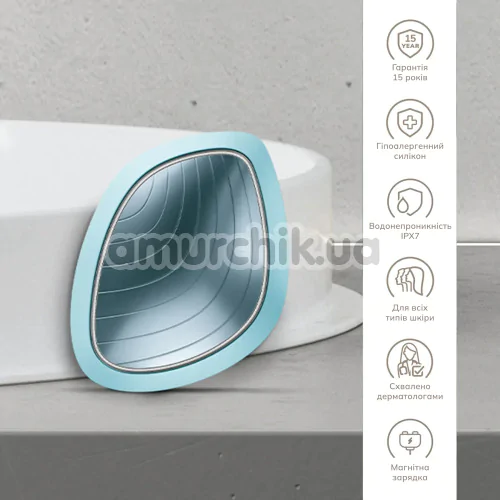 Ультразвуковой массажер-маска для лица Geske Sonic Warm & Cool Mask 9 in 1, бирюзовый