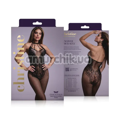 Комбинезон Christine Crotchless Bodystocking, черный