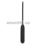 Уретральна вставка з вібрацією для чоловіків Silicone Vibrating Urethral Dilator, чорна - Фото №1