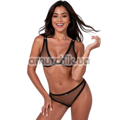 Комплект Passion Free Your Senses Belissana Set, черный: бюстгальтер + трусики-стринги - Фото №1