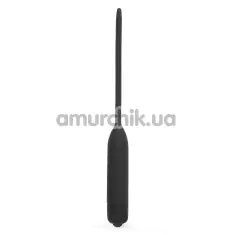 Уретральна вставка з вібрацією для чоловіків Silicone Vibrating Urethral Dilator, чорна - Фото №1