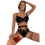 Комплект Star Night Ring & Strap Set, черный: бюстгальтер + трусики-стринги + пояс для чулок - Фото №6