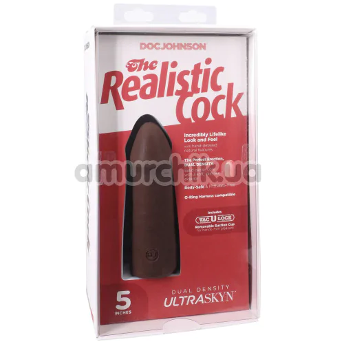 Фалоімітатор Doc Johnson The Realistic Cock 5, коричневий