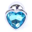 Анальна пробка із блакитним кристалом Exclusivity Jewellery Silver Heart Plug, срібна - Фото №2