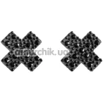 Украшения для сосков Leg Avenue X-Factor Rhinestone Nipple Covers, черные - Фото №1