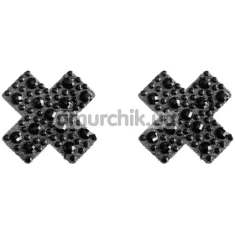 Прикраси для сосків Leg Avenue X-Factor Rhinestone Nipple Covers, чорні - Фото №1