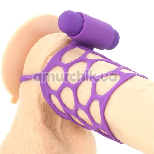 Насадка на пеніс з вібрацією Fantasy C-Ringz Vibrating Couples Cage, фіолетова