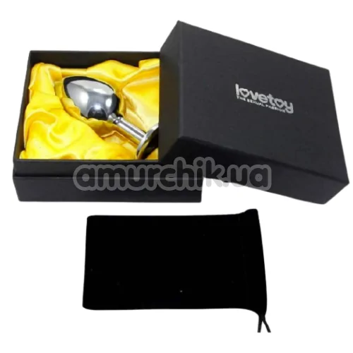 Анальная пробка с розовым кристаллом Rosebud Classic Metal Plug S, серебряная