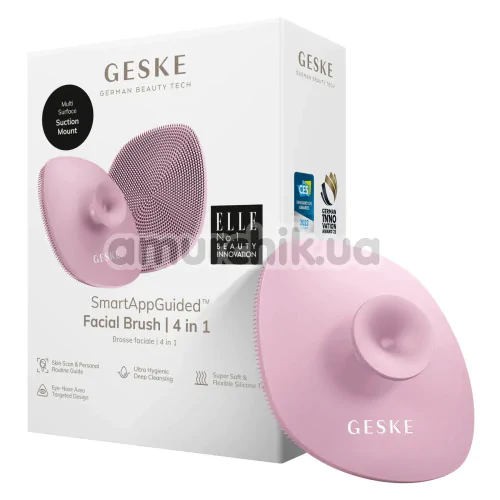 Щетка для лица Geske Facial Brush 4 in 1 Suction Mount, светло-розовая