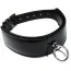 Ошейник с кольцом для поводка DS Fetish Leather Lackered Collar, черный - Фото №1