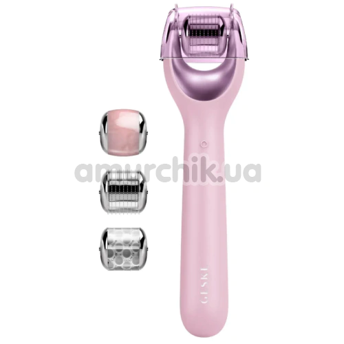 Массажер-роллер для лица с микроиглами Geske MicroNeedle Face Roller 9 in 1, светло-розовый - Фото №1