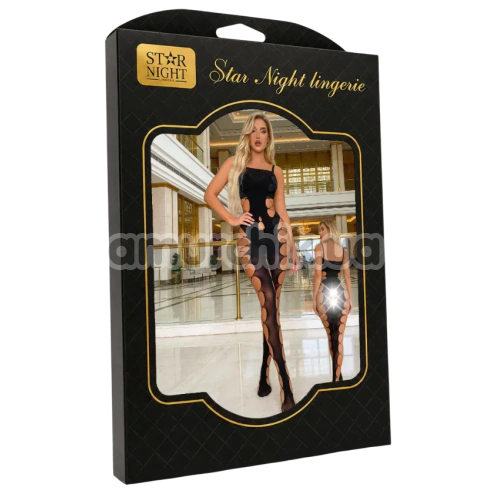 Комбинезон Star Night Hollow Out Sexy Bodystocking, черный