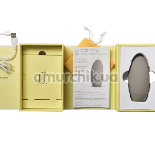 Кліторальний стимулятор з пульсацією Lora DiCarlo Carezza, сірий