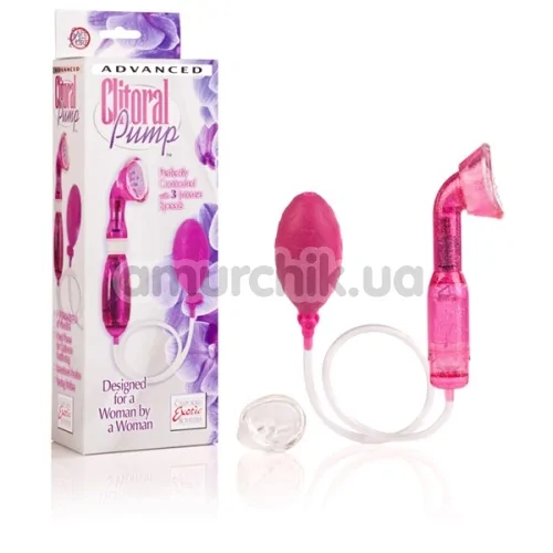 Вакуумная помпа с вибрацией для клитора Advanced Clitoral Pump, розовая