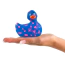 Кліторальний вібратор I Rub My Duckie Romance з сердечками та поцілунками, синій - Фото №2