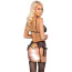 Комплект Kissable Embroidery Lingerie Set, фиолетовый: бюстгальтер + трусики-стринги + пояс для чулок - Фото №2