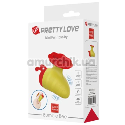 Вибратор на палец Pretty Love Bumble Bee, желто-красный