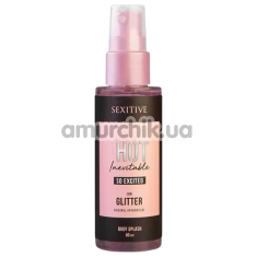 Спрей для тела с блестками и феромонами Sexitive Hot Inevitable So Excited Con Glitter, 60 мл - Фото №1