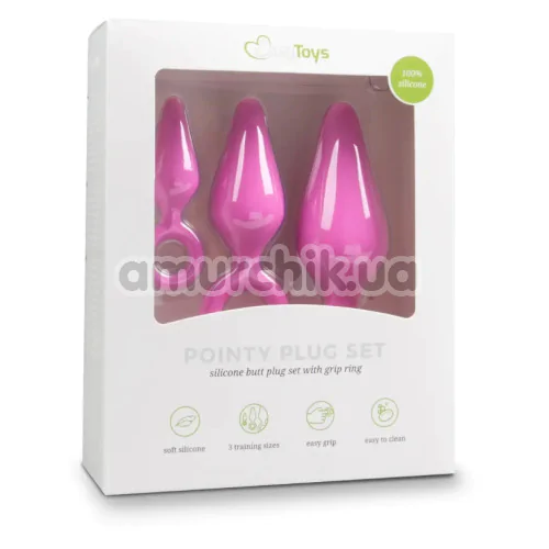Набор анальных пробок Pointy Plug Set, розовый