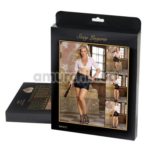 Костюм секретарши Star Night Seductive Secretary, черно-белый: рубашка + юбка