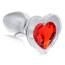 Анальная пробка с красным кристаллом Booty Sparks Heart Gem Glass Anal Plug L, прозрачная - Фото №1