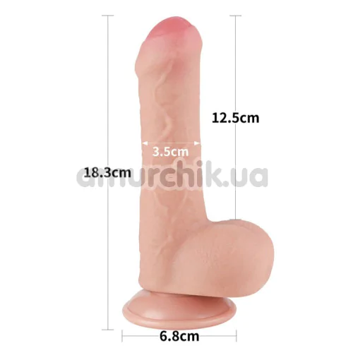 Фаллоимитатор Sliding-Skin Dual Layer Dong 7 с закрытой головкой, телесный