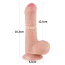 Фаллоимитатор Sliding-Skin Dual Layer Dong 7 с закрытой головкой, телесный - Фото №5