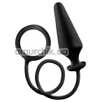 Анальна пробка з ерекційним кільцем Mens Rover Butt Plug With Ornament 4, чорна - Фото №1