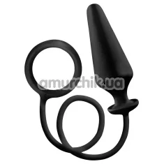 Анальна пробка з ерекційним кільцем Mens Rover Butt Plug With Ornament 4, чорна - Фото №1