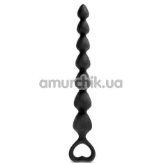 Анальная цепочка Glamy Back Love Silicone Anal Strip 18cm, черная - Фото №1