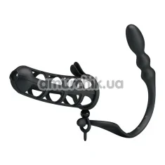 Стимулятор простати з насадкою на пеніс Pretty Love Hercules Penis Sheath 026233, чорний - Фото №1