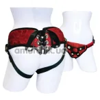 Трусики для страпона Sportsheets Red Lace Corsette Strap-On, красные - Фото №1