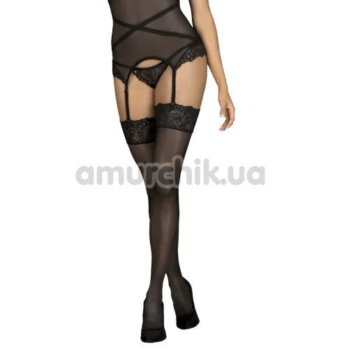 Панчохи Obsessive Bondea, чорні - Фото №1