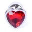 Анальная пробка с красным кристаллом Exclusivity Jewellery Silver Heart Plug, серебряная - Фото №4
