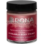 Крем-краска для тела Dona Kissable Body Paint Strawberry Souffle - клубника, 59 мл - Фото №1