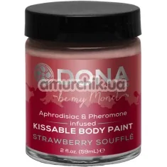 Крем-краска для тела Dona Kissable Body Paint Strawberry Souffle - клубника, 59 мл - Фото №1
