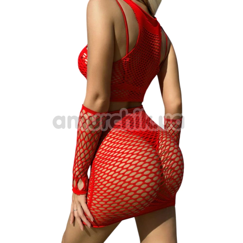 Комплект Star Night Mesh Set, червоний: топ + спідниця