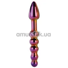 Анальний фалоімітатор Glamour Glass Ridged Anal Dildo, мультикольоровий - Фото №1