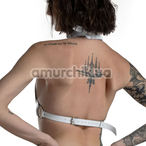 Бюстгальтер Feral Feelings Hearts Bra Leather, белый