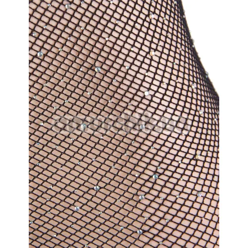 Платье Star Night Fishnet Off-The-Shoulder Solid Rhinestone Dress, черное