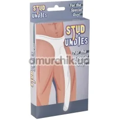 Трусы с чехлом для пениса Stud Undies, белые - Фото №1