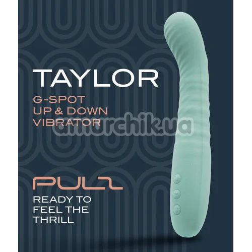 Вибратор для точки G с толчками Pulz Taylor, бирюзовый