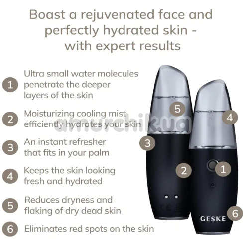 Зволожувач для шкіри обличчя Geske Facial Hydration Refresher 4 in 1, чорний