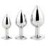 Набір із 3 анальних пробок з прозорим кристалом Gleaming Love Silver Plug Set, срібний - Фото №4