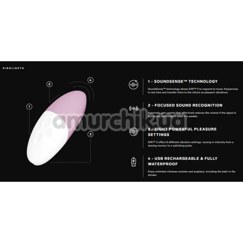 Клиторальный вибратор Lelo Siri 3 (Лело Сири 3), розовый