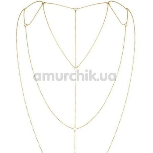 Прикраса для тіла Bijoux Indiscrets The Magnifique Collection Back and Cleavage Chain, золота
